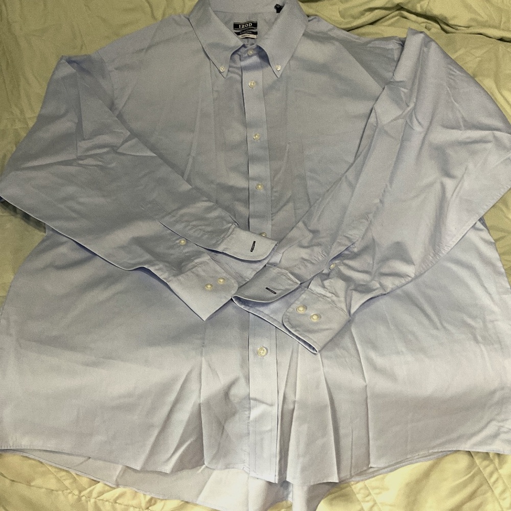 IZOD light blue button down, long sleeve size XL.    B32